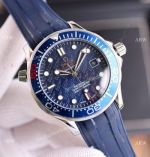 High Quality Omega James Bond Replica 007 Face Watch Blue Rubber Strap